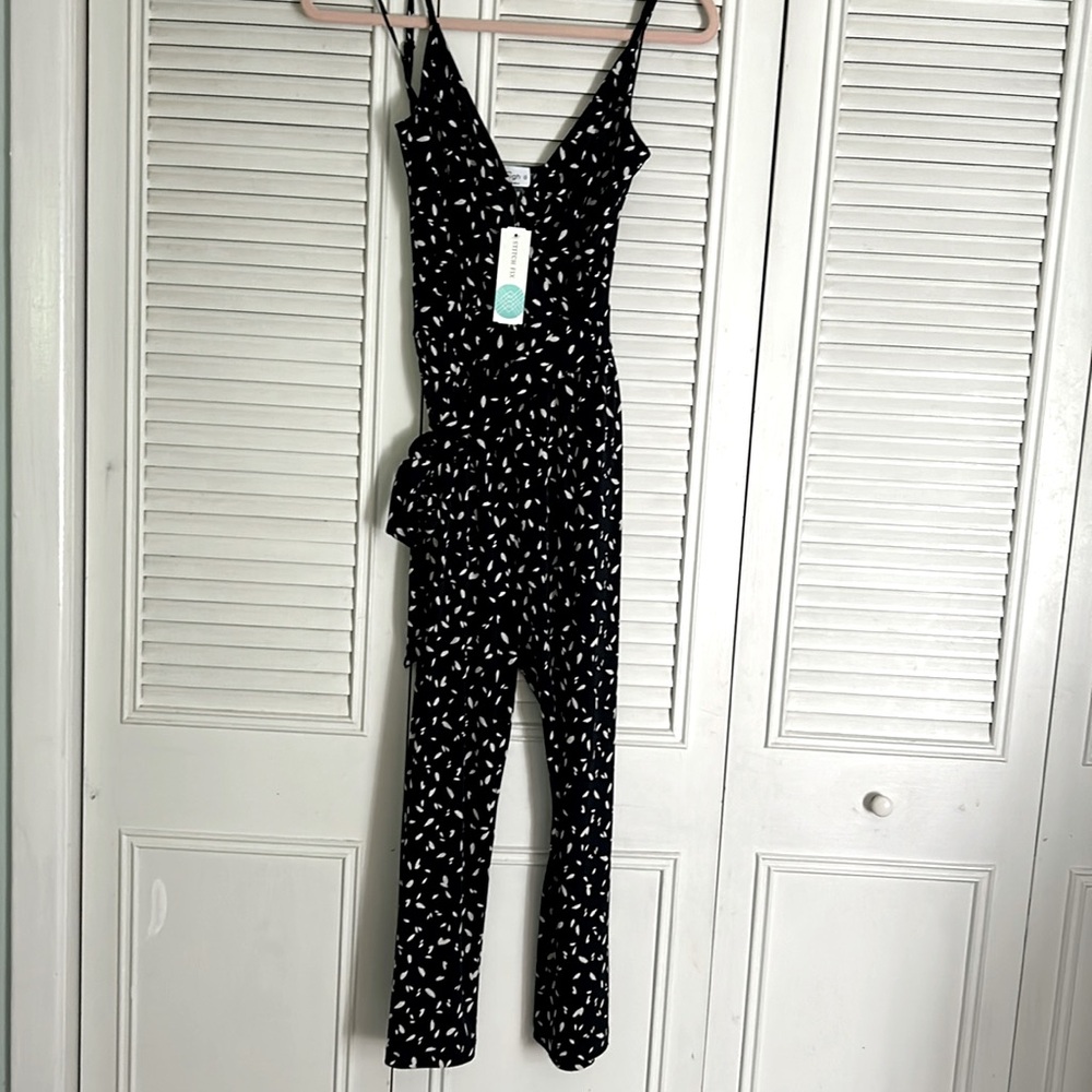 Detailed blue/white Jumpsuit